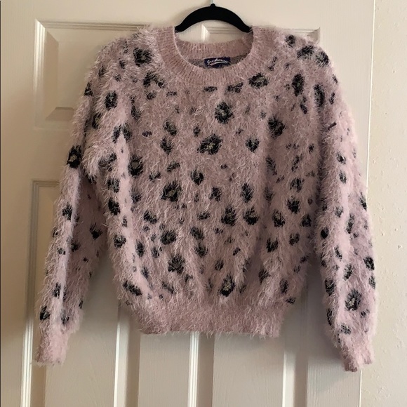 Dillars Sweaters - Pink leopard design sweater , Size S